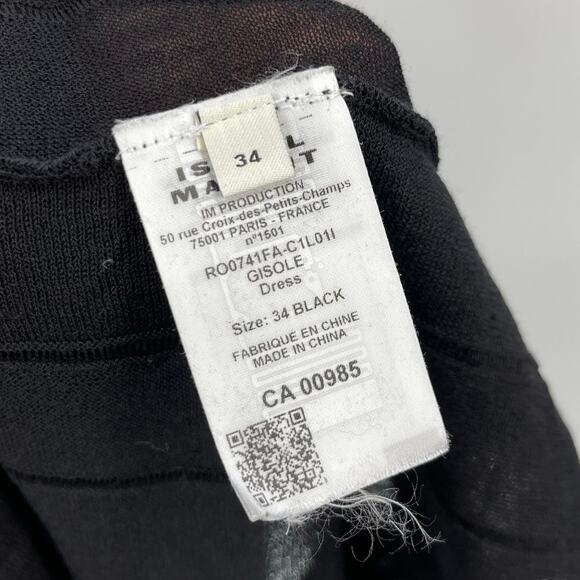 Isabel Marant | NWT Gisole Dress in Black Pointelle Knit A-line Maxi FR 34 US 2 - Picture 14 of 16